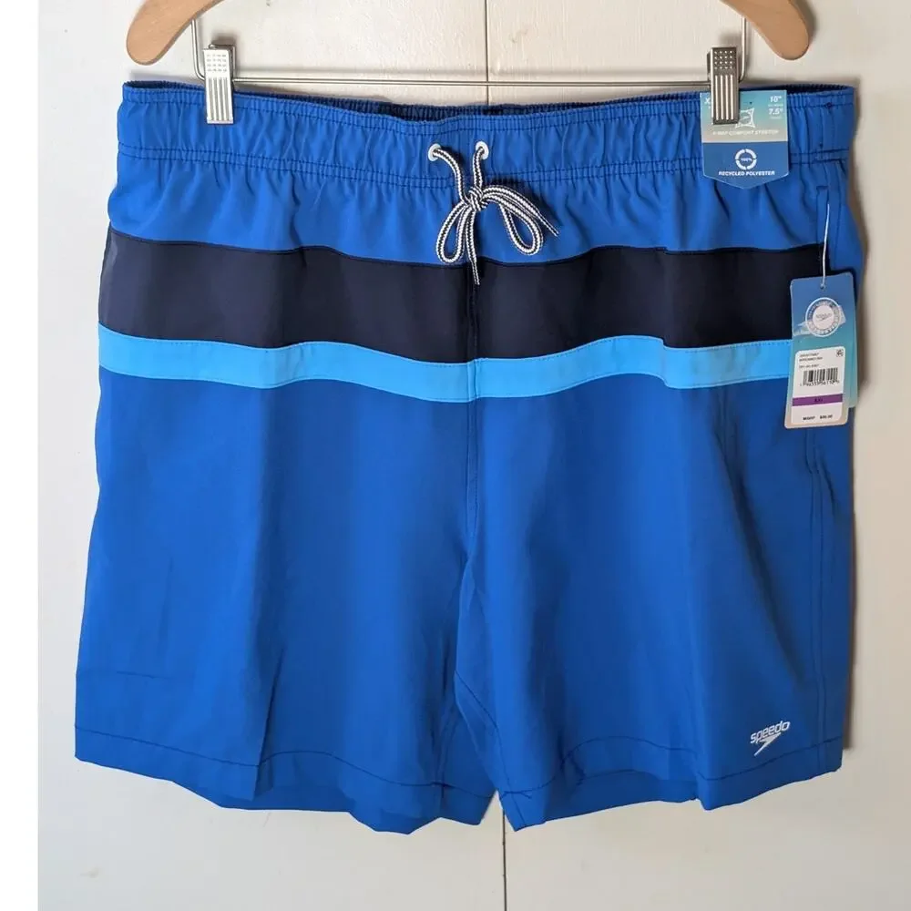 Speedo Blue Striped Swim Shorts XXL